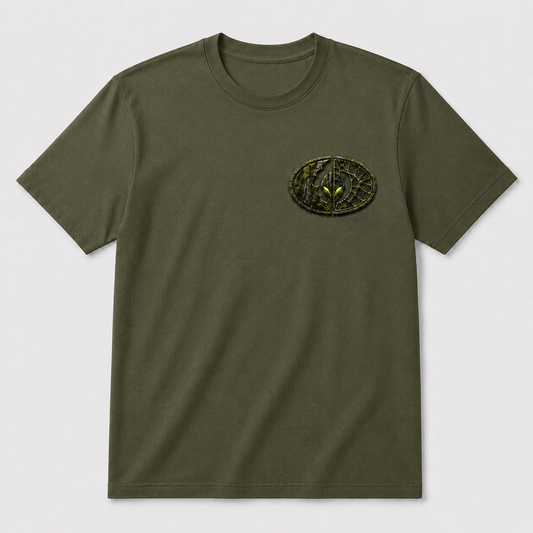 CAMO RAMBO Emblem Tee — Military Green